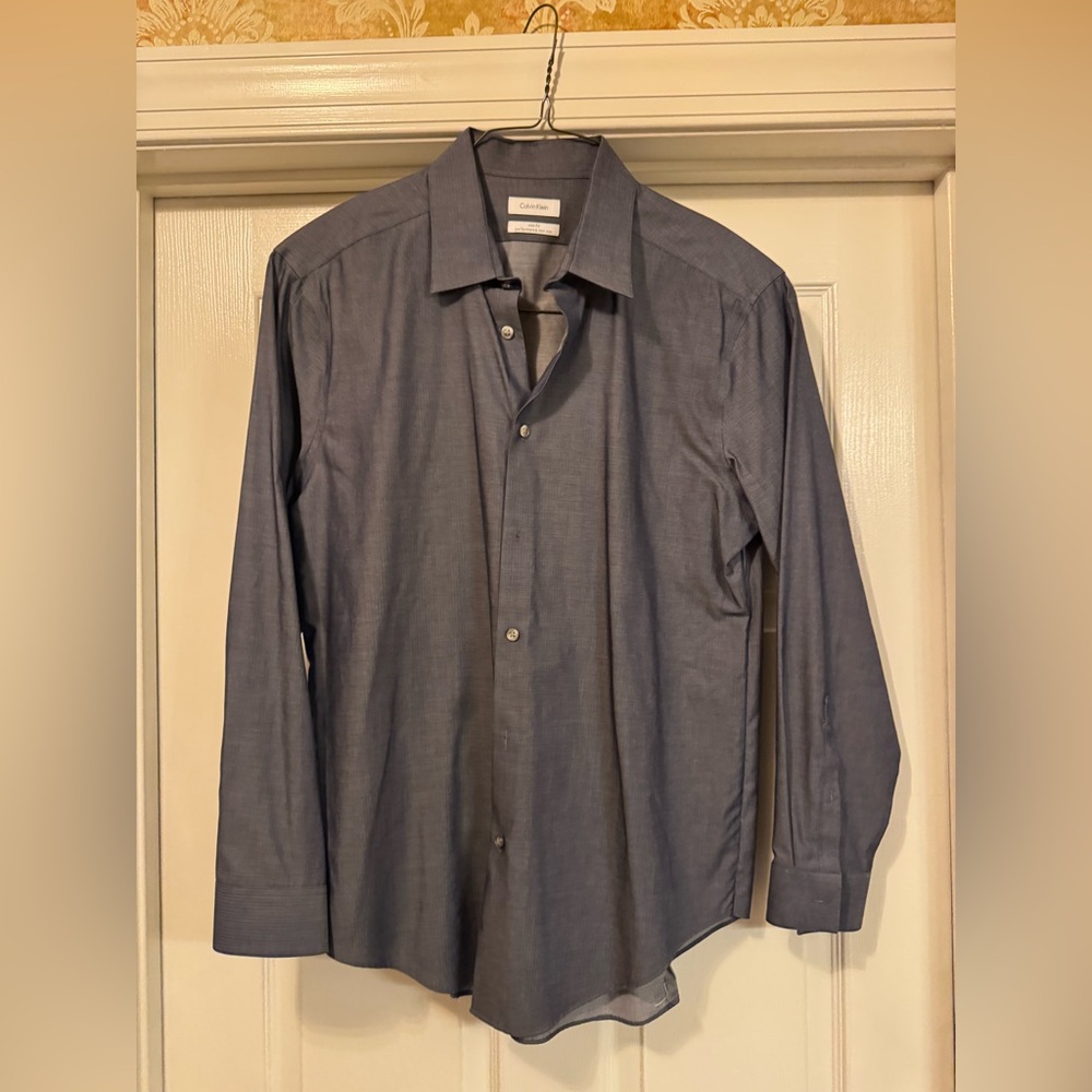 Calvin Klein Men's Charcoal Dress Shirt - Slim Fit (non-iron)